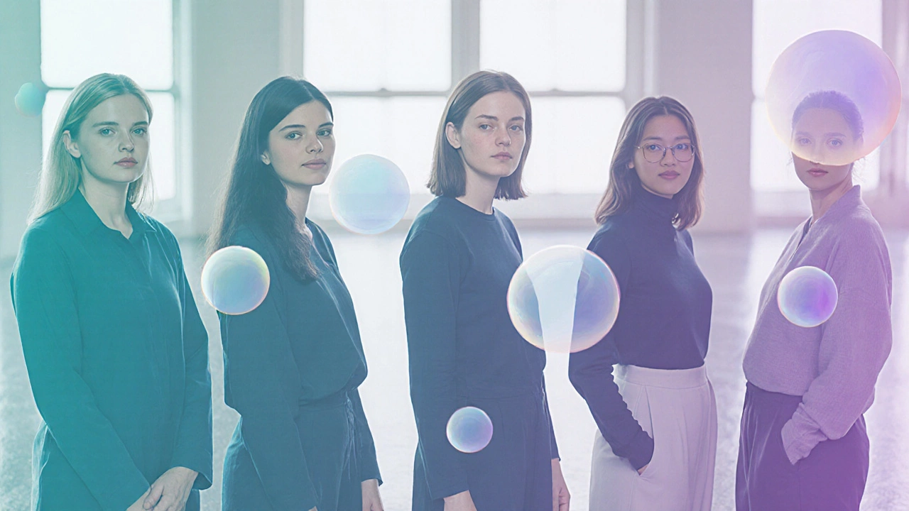 Series of women of different ages portraying declining IVF success rates with subtle color shifts.