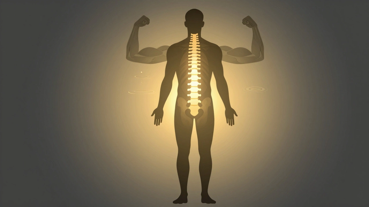 Artistic depiction of spine healing and core strength