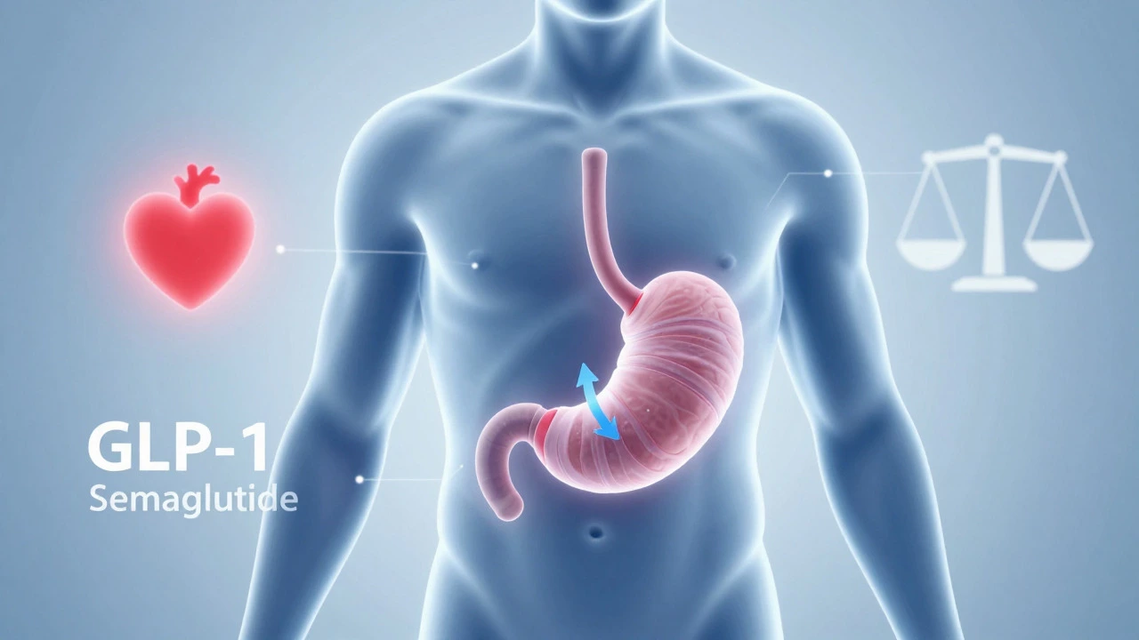 3D render of stomach slowing digestion for GLP-1 drug effect