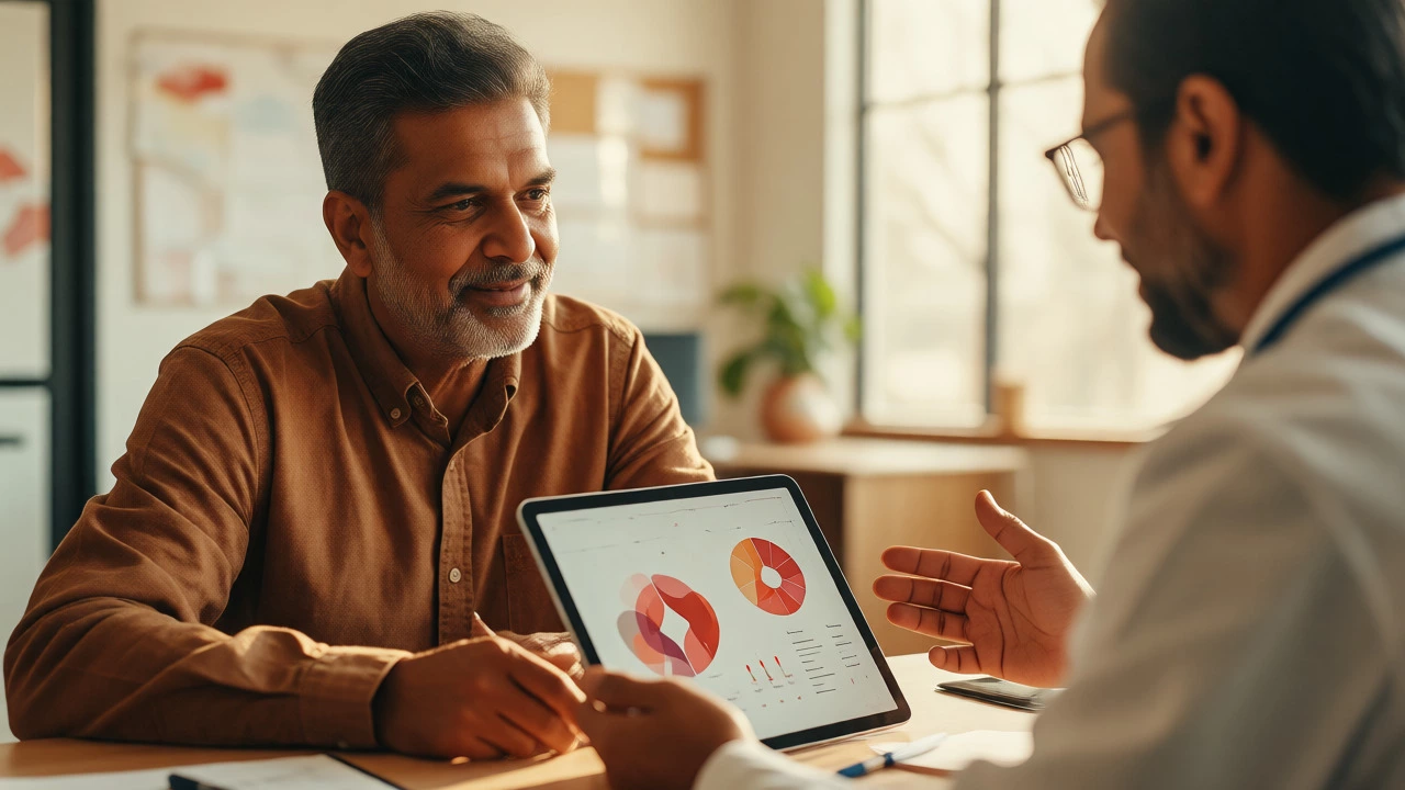 Doctor discussing health results with patient